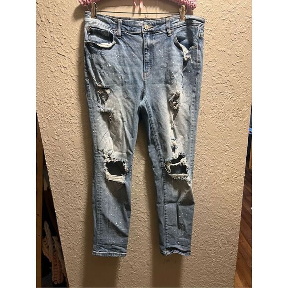 Kancan Distressed Paint Splattered Jeans Woman’s Size 30 - Picture 1 of 14